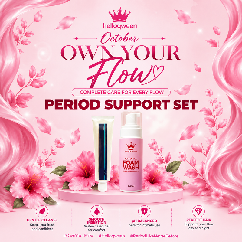 PERIOD SUPPORT SET (HELLOQWEEN FOAM WASH + WATER BASED GEL)