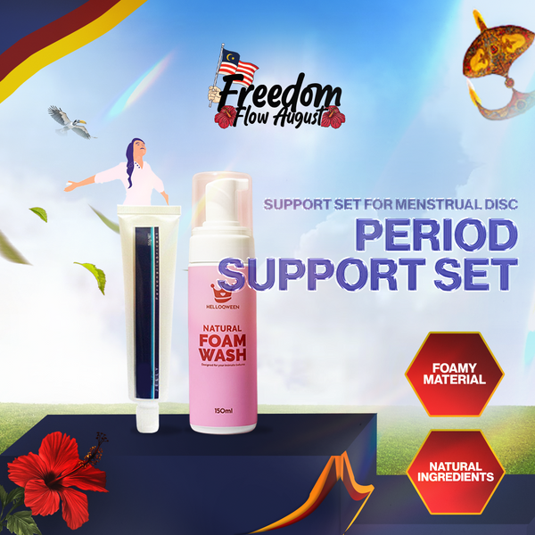 PERIOD SUPPORT SET (HELLOQWEEN FOAM WASH + WATER BASED GEL)